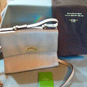 NWOT- Kate Spade Embossed Leather Crocodile Shoulder bag w/dust jacket